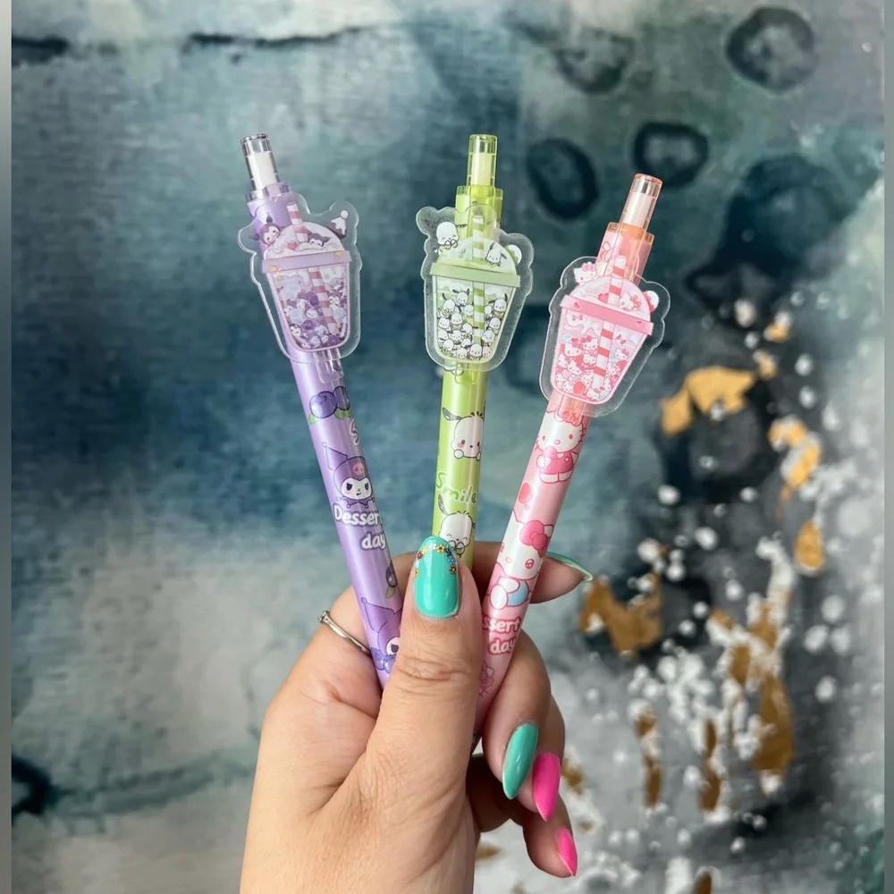 Sanrio Friends Boba pens -set of 3